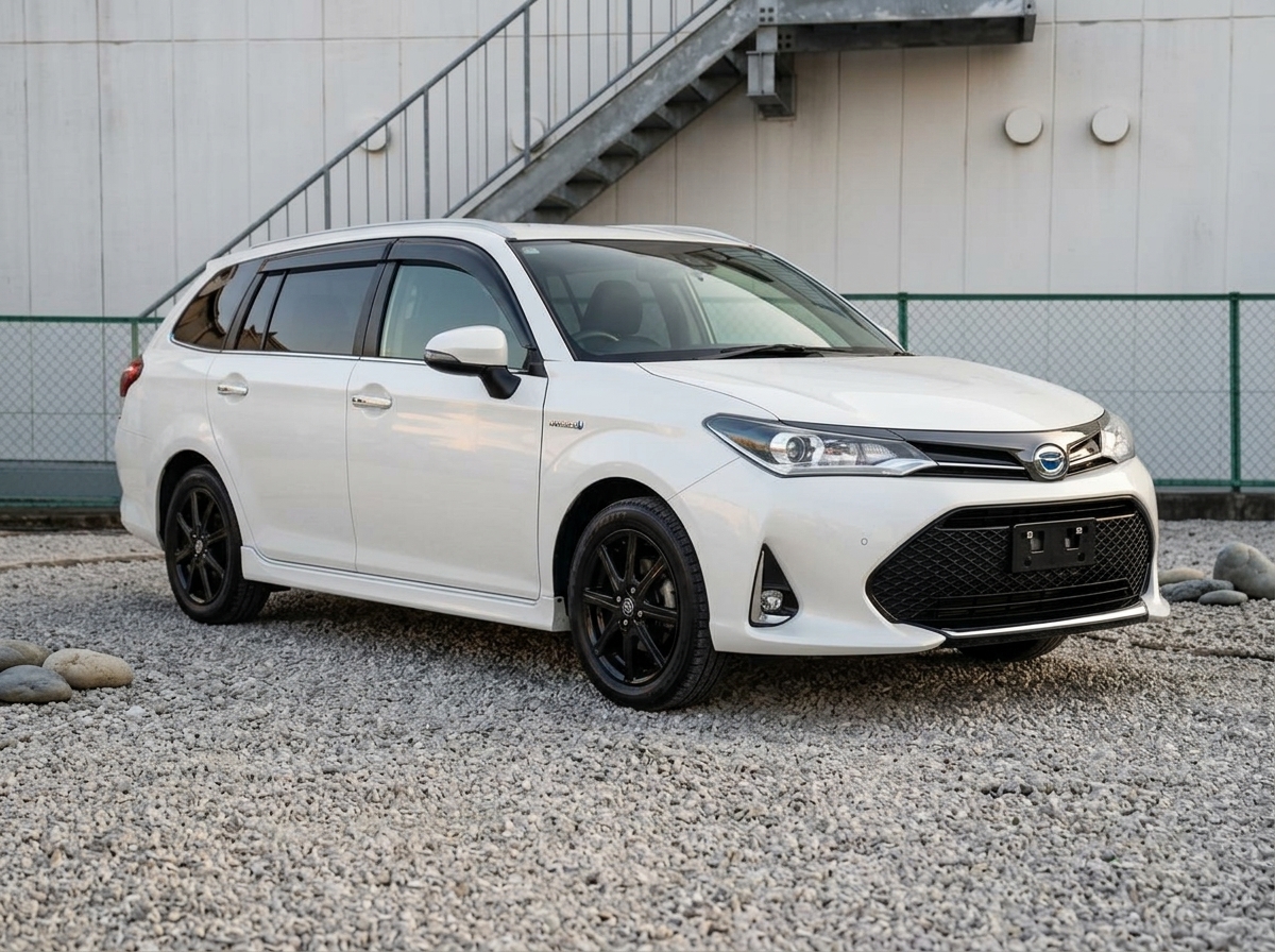 2019 Toyota Corolla Fielder Hybrid WxB – 1.5L Eco-Wagon | Premium Half-Leather & Seat Heaters | Full-Spec Entertainment | White Utility Station Wagon